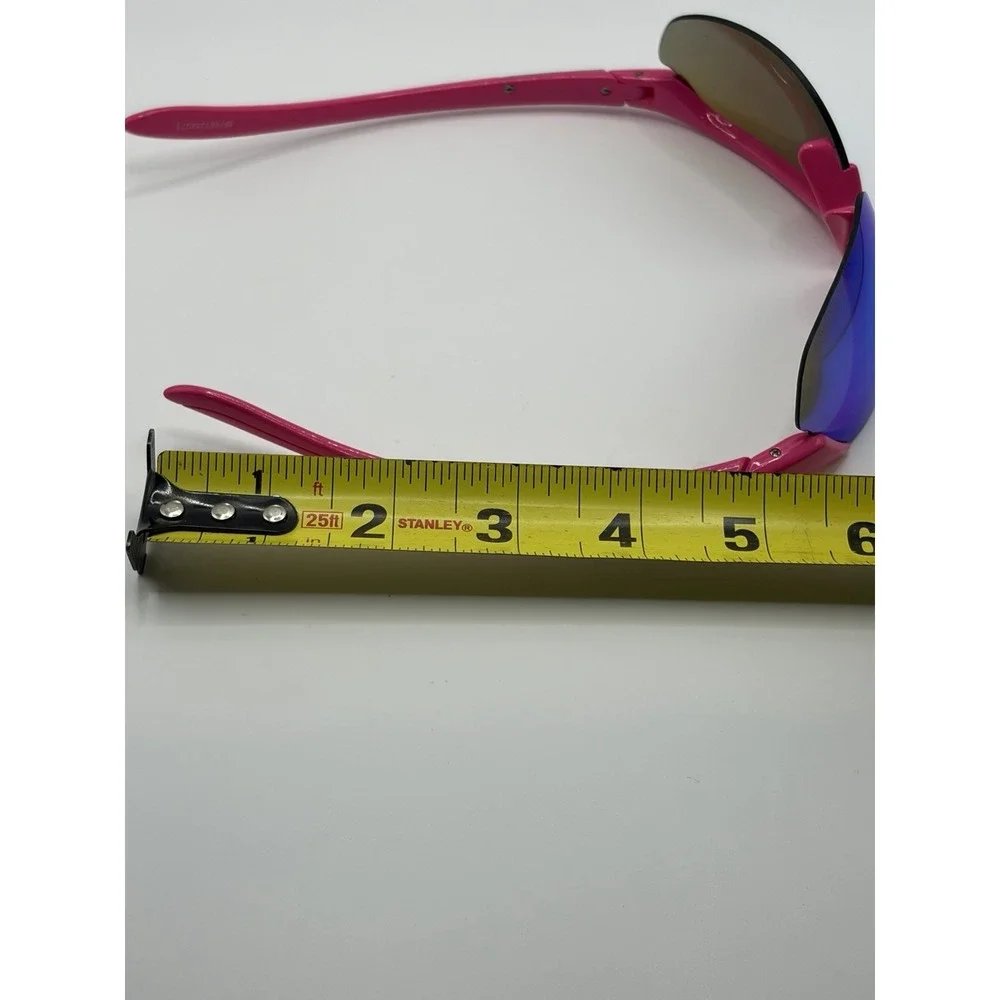 FOSTER GRANT SHAPE AFH 19 SUNGLASSES PINK & BLUE SEMI RIMLESS WRAP STYLE